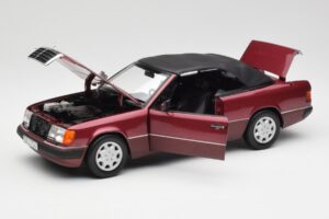 Mercedes 300CE-24 A124 Cabriolet Almandine Rød Metallic Norev 1:18 B66040616 Metal — billede 2 af 8
