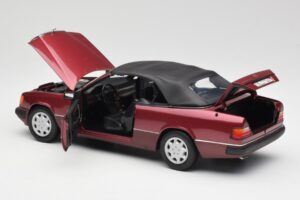 Mercedes 300CE-24 A124 Cabriolet Almandine Rød Metallic Norev 1:18 B66040616 Metal — billede 5 af 8