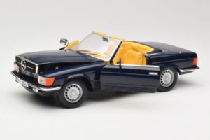 Mercedes 350 SL R107 Mørkeblå Sun Star 1:18 MB003 Metal — billede 2 af 8