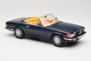 Mercedes 350 SL R107 Mørkeblå Sun Star 1:18 MB003 Metal — billede 6 af 8