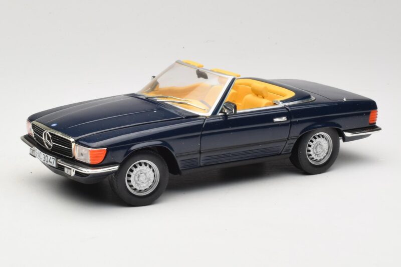 Mercedes 350 SL R107 Mørkeblå Sun Star 1:18 MB003 Metal
