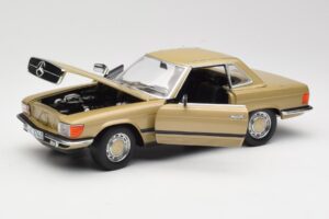 Mercedes 350 SL R107 Guld Sun Star 1:18 MB004 Metal — billede 2 af 8