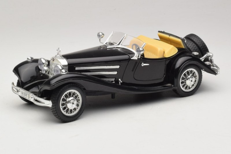 Mercedes 500K Roadster Sort Bburago 1:18 3020-P2 Metal