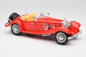 Mercedes 500K Roadster Rød Bburago 1:18 3020 Metal — billede 6 af 8