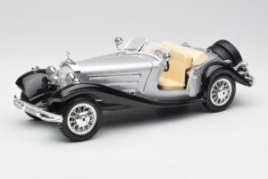 Mercedes 500K Roadster Sølv Bburago 1:18 3020-M1 Metal — billede 2 af 8