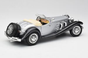 Mercedes 500K Roadster Sølv Bburago 1:18 3020-M1 Metal — billede 3 af 8