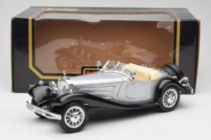 Mercedes 500K Roadster Sølv Bburago 1:18 3020-M1 Metal — billede 8 af 8