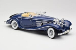 Mercedes 500K Special Roadster Blå Maisto 1:18 56059 Metal — billede 6 af 8