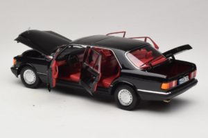 Mercedes 560 SEL W126 Sort Med Rød Interiør Norev 1:18 183788 Metal — billede 7 af 8