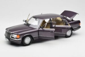 Mercedes 560 SEL W126 Lilla Metallic Norev 1:18 183544 Metal — billede 2 af 8