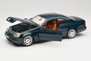 Mercedes 600 SEC C140 Grøn Majorette 1:18 4418 Metal — billede 2 af 8