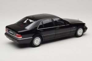 Mercedes S-Class W140 S600 Obsidian Black Metallic Norev 1:18 183045 Metal — billede 3 af 8