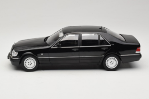 Mercedes S-Class W140 S600 Obsidian Black Metallic Norev 1:18 183045 Metal — billede 4 af 8