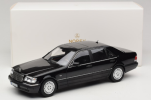 Mercedes S-Class W140 S600 Obsidian Black Metallic Norev 1:18 183045 Metal — billede 8 af 8