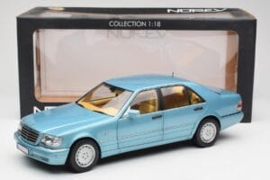 Mercedes S500 W140 Turkis Metallic Norev 1:18 183561 Metal — billede 8 af 8