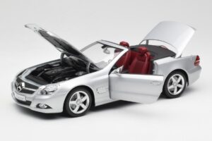 Mercedes SL 500 R230 Cabriolet Iridium Sølv Minichamps 1:18 B66962388 Metal — billede 2 af 8