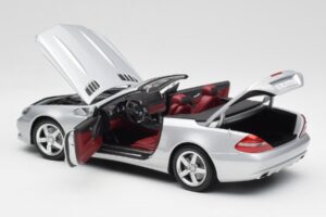 Mercedes SL 500 R230 Cabriolet Iridium Sølv Minichamps 1:18 B66962388 Metal — billede 5 af 8