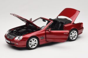 Mercedes SL 500 R230 Red Metallic Begrænset Udgave Norev 1:18 183841 Metal — billede 2 af 8