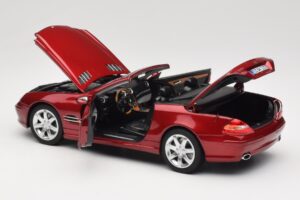 Mercedes SL 500 R230 Red Metallic Begrænset Udgave Norev 1:18 183841 Metal — billede 5 af 8