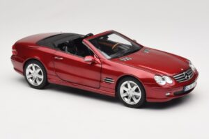 Mercedes SL 500 R230 Red Metallic Begrænset Udgave Norev 1:18 183841 Metal — billede 6 af 8