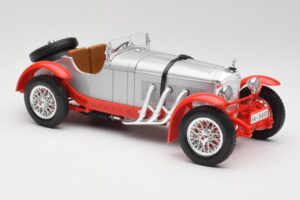 Mercedes SSK Sølv & Rød Bburago 1:18 3009-M2 Metal — billede 4 af 6
