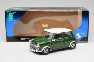 Mini Cooper S British Racing Grøn & Old English Hvid Solido 1:18 8021 Metal — billede 8 af 8