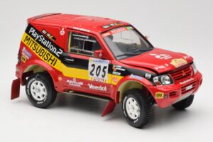 Mitsubishi Pajero Rallye Raid #205 Paris-Dakar Rally 2001 Solido 1:18 9022 Metal — billede 6 af 8