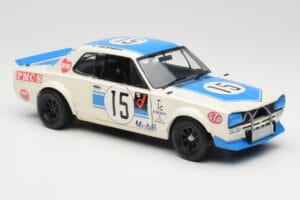 Nissan Skyline 2000GT-R KPGC10 #15 K. Takahashi Nissan Works JTCC 1972 Kyosho 1:18 08122B Metal — billede 6 af 8