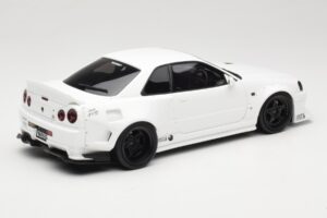 Nissan Skyline GT-R BNR34 by KRC Pearl White Otto 1:18 OT1135 Resin — billede 2 af 6