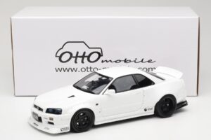 Nissan Skyline GT-R BNR34 by KRC Pearl White Otto 1:18 OT1135 Resin — billede 6 af 6