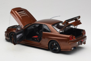 Nissan Skyline GT-R R34 Customized Metallic Bronze MotorHelix 1:18 M83414 Metal — billede 5 af 8