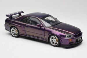 Nissan Skyline GT-R R34 V-Spec Midnight Lilla AUTOart 1:18 77305 Metal — billede 6 af 8
