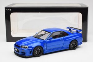 Nissan Skyline GT-R R34 NISMO Z-Tune Bayside Blå AUTOart 1:18 77354 Komposit — billede 8 af 8
