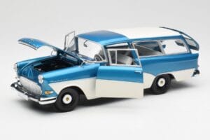 Opel Rekord P1 Caravan Blå Metallic Minichamps 1:18 180043210 Metal — billede 2 af 8