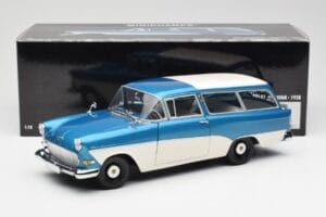 Opel Rekord P1 Caravan Blå Metallic Minichamps 1:18 180043210 Metal — billede 8 af 8