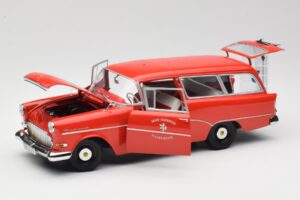 Opel Rekord P1 Caravan Feuerwehr Neuenkirchen Minichamps 1:18 180043291 Metal — billede 2 af 8