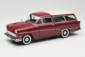 Opel Rekord P1 Caravan Rød Minichamps 1:18 180043211 Metal