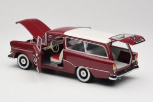 Opel Rekord P1 Caravan Rød Minichamps 1:18 180043211 Metal — billede 5 af 8