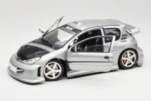 Peugeot 206 MTK Sølv Solido 1:18 1817 Metal — billede 2 af 8