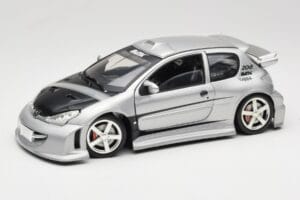 Peugeot 206 MTK Sølv Solido 1:18 1817 Metal