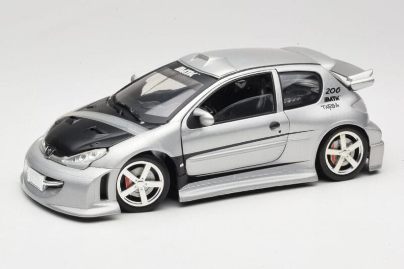 Peugeot 206 MTK Sølv Solido 1:18 1817 Metal