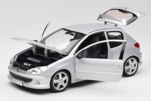 Peugeot 206 RC Aluminium Sølv Norev 1:18 184726 Metal — billede 2 af 8