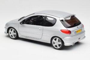 Peugeot 206 RC Aluminium Sølv Norev 1:18 184726 Metal — billede 7 af 8