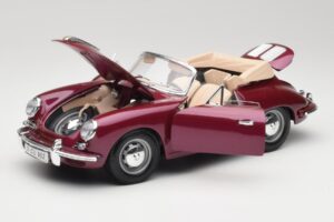 Porsche 356B Cabriolet Aubergine Bburago 1:18 3021-M4 Metal — billede 2 af 8