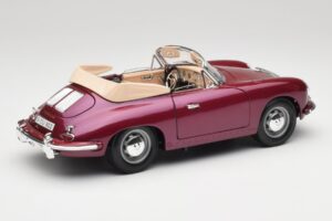 Porsche 356B Cabriolet Aubergine Bburago 1:18 3021-M4 Metal — billede 3 af 8