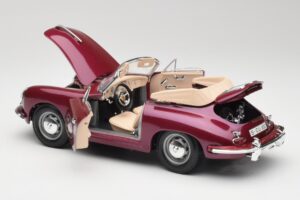 Porsche 356B Cabriolet Aubergine Bburago 1:18 3021-M4 Metal — billede 5 af 8