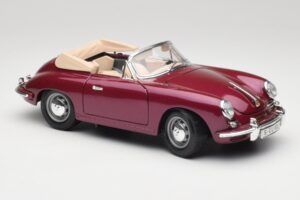 Porsche 356B Cabriolet Aubergine Bburago 1:18 3021-M4 Metal — billede 6 af 8
