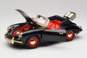 Porsche 356B Cabriolet Sort Bburago 1:18 3031D Metal — billede 2 af 8