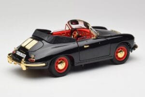 Porsche 356B Cabriolet Sort Bburago 1:18 3031D Metal — billede 3 af 8