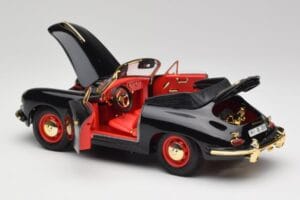 Porsche 356B Cabriolet Sort Bburago 1:18 3031D Metal — billede 5 af 8